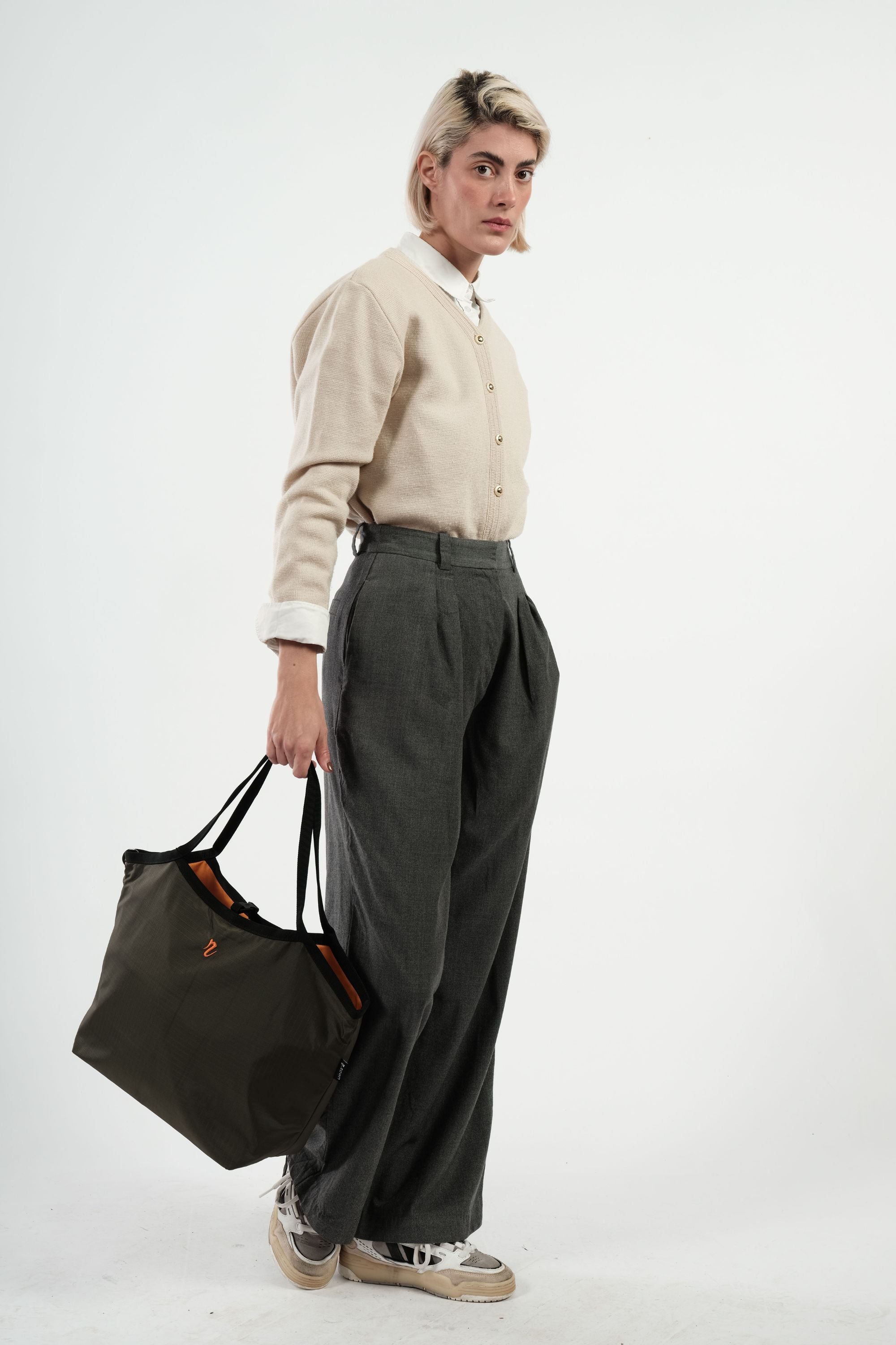 Cabas Réversible « Trocadéro » - Khaki & Noir - R.TOWN